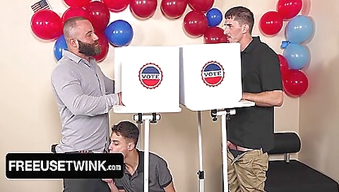 Cute Bottom Takes A Big White Election Night Erection Ft. Amone Bane & Babybear